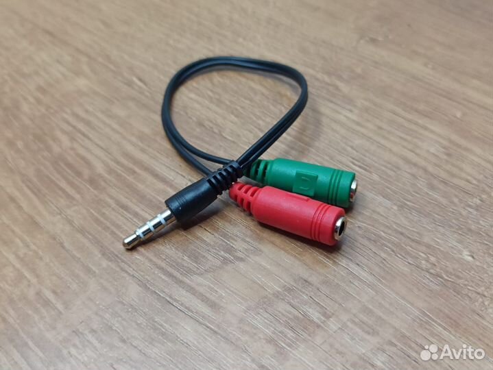 Переходник Jack 3,5-2x3,5mm для наушников и микро