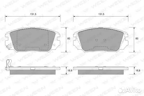 Тормозные колодки дисковые передние hyundai Grandeur (TG) Sonata (NF) KIA Opir