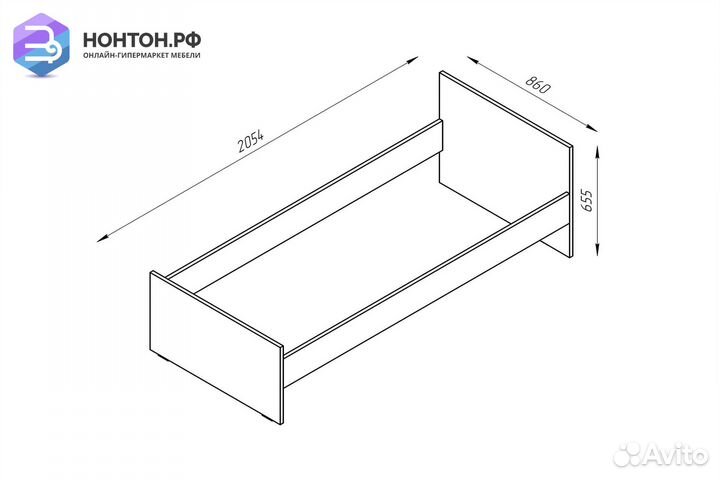 Кровать односпальная Орион дуб сонома