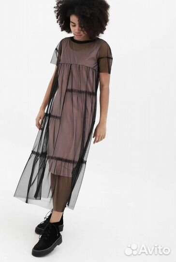 Платье с сеткой для беременных и кормящих новое