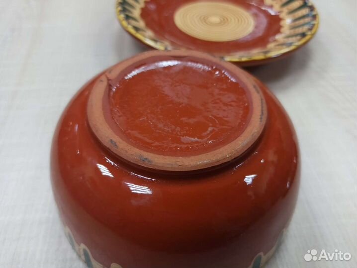 Советский Горшок Тарелка Майолика Керамика СССР