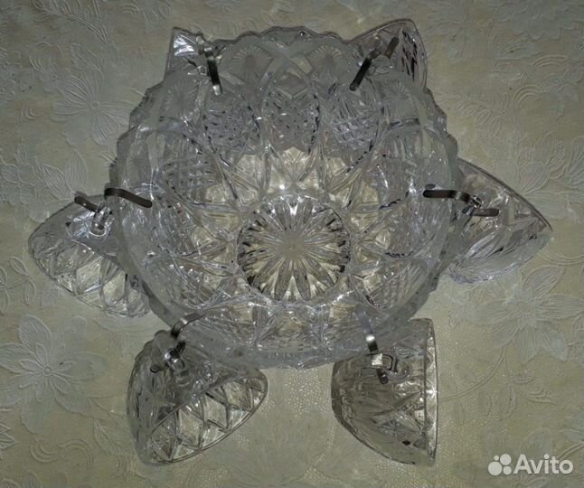 Крюшонница хрустальная, горка для сладостей