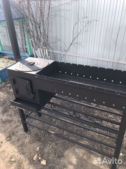 Мангал с печкой под казан