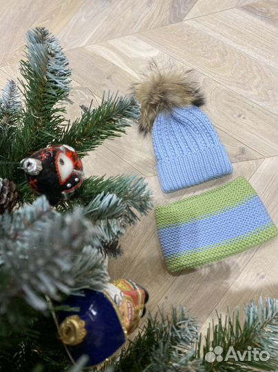 Шапка со снудом зимняя на мальчика или девочку