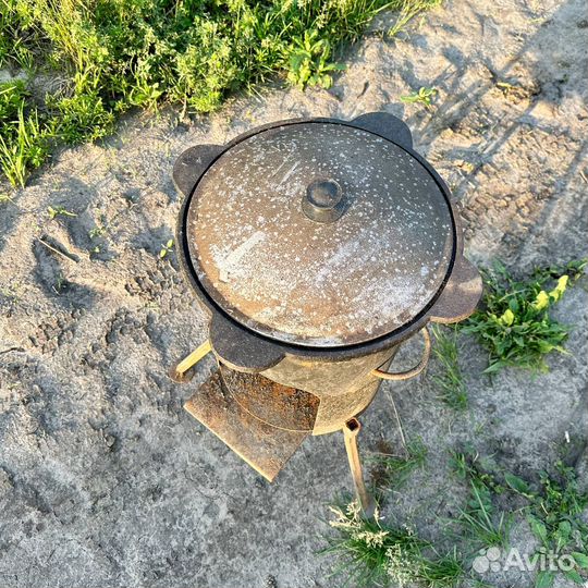 Казан чугунный и печь