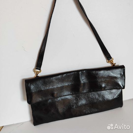 Клатч чёрный натуральная кожа TJ collection