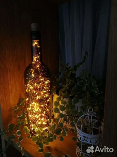 Интерьерная винная бутылка светильник