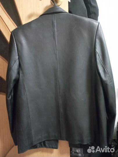 Кожаный пиджак мужской 48 50