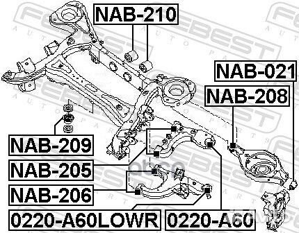 Сайлентблок заднего дифференциала Nissan