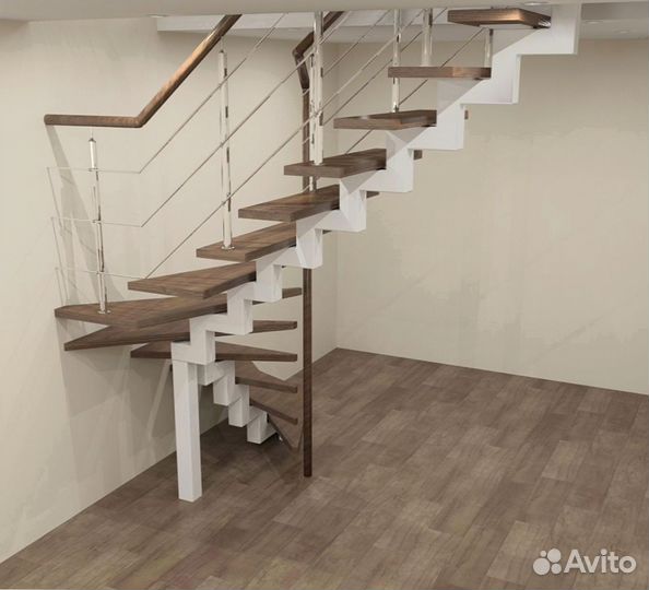 Лестница на металлокаркасе