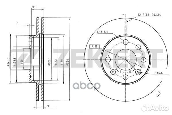 Диск торм. перед. Chevrolet Lanos (T150) 05- D