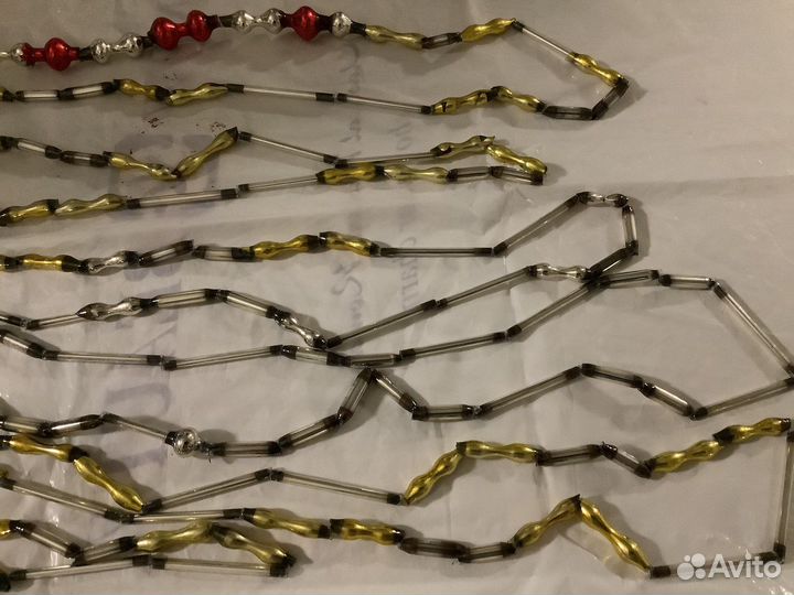 Бусы на елку СССР из стекляруса. Винтаж 6 м