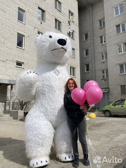 Белый Мишка. Поздравление. Ростовая кукла