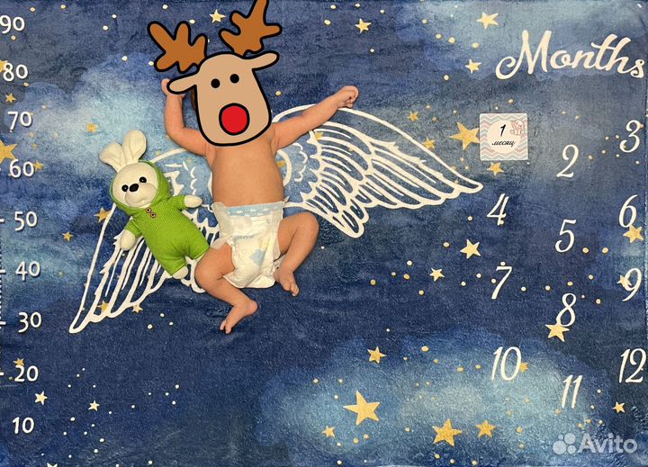 Детский плед для новорожденных (фотоплед)