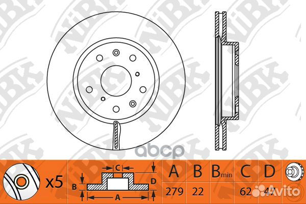 Диск тормозной suzuki SX4 06- передний вент.D 2