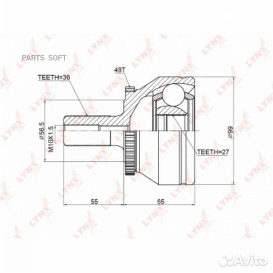 Lynxauto CO3780A шрус наружный перед прав/лев