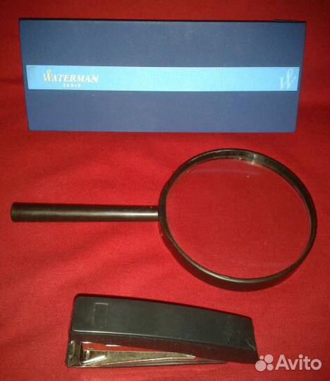 Ручки Aurora,Waterman в футлярах.Степлер,лупа