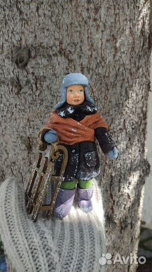 Ватные ёлочные игрушки ручной работы