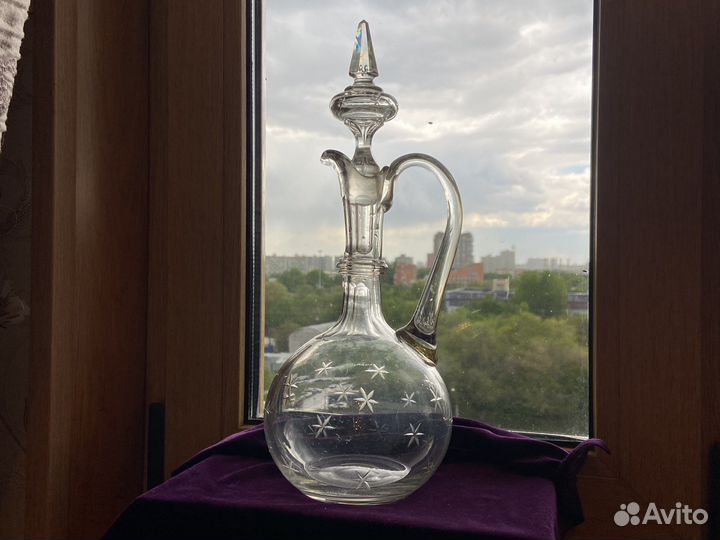 Графин старинное стекло.Царский, 19в