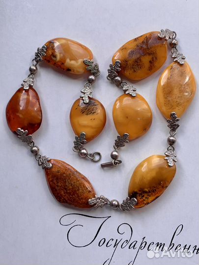 Колье янтарь Дубок коллекционное СССР