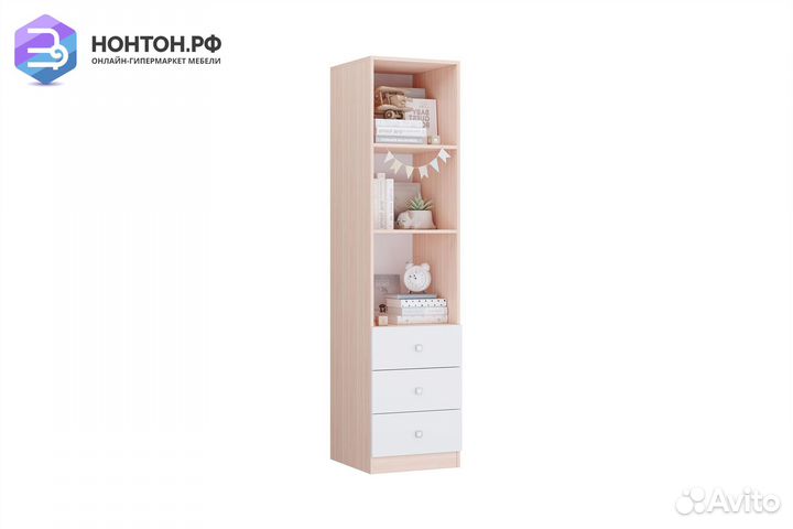 Стеллаж с ящиками Polini kids Simple дуб пастельны