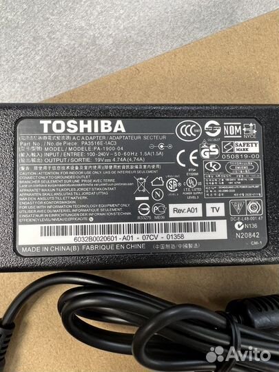 Блок питания для ноутбука Toshiba 19v 4.74a 90w