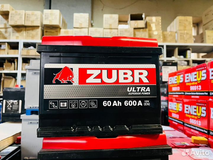 Аккумулятор Zubr Ultra 60ач 600А Гарантия 2 Года