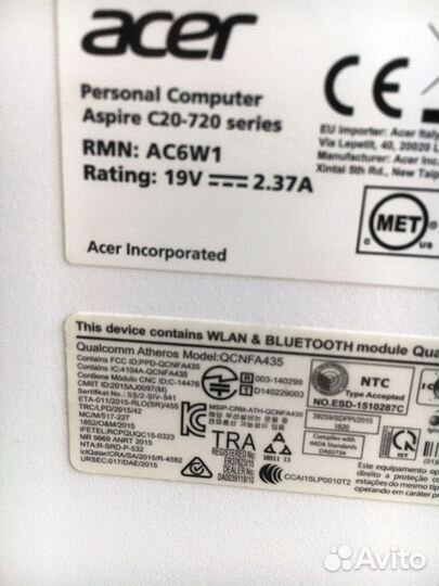 Моноблок acer aspire c20-720