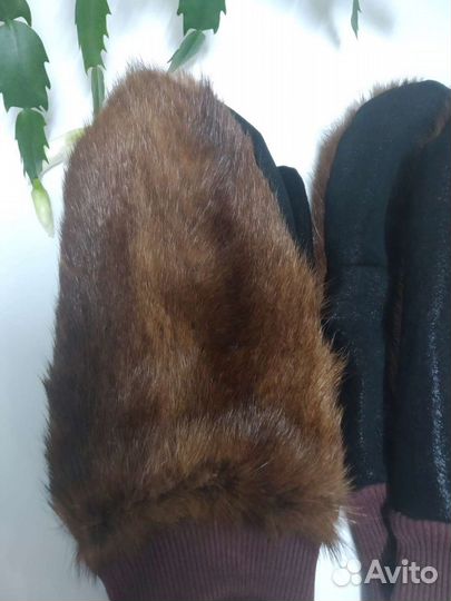 Варежки из меха норки