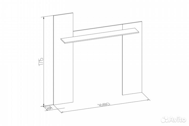 Полка Леон 4 навесная