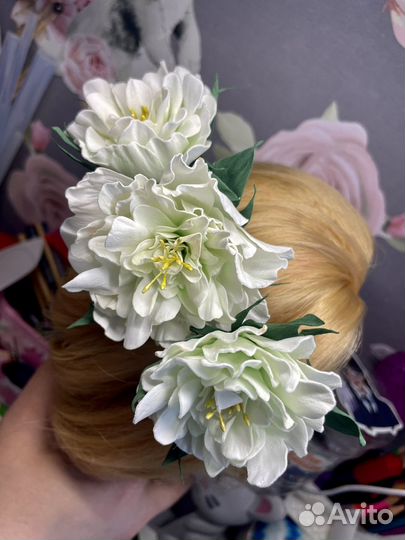 Гребень для волос Пионы