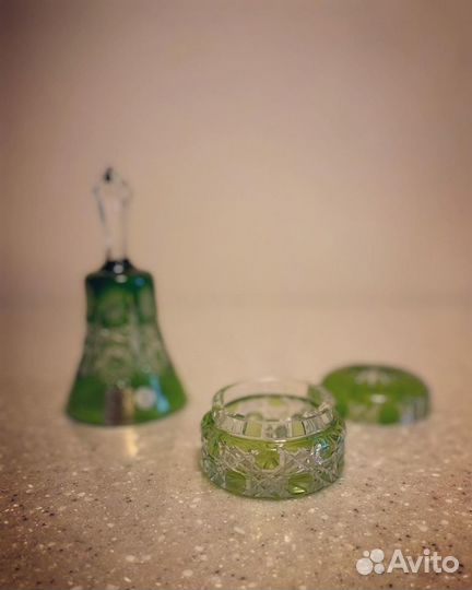 Пудренница, шкатулка хрусталь