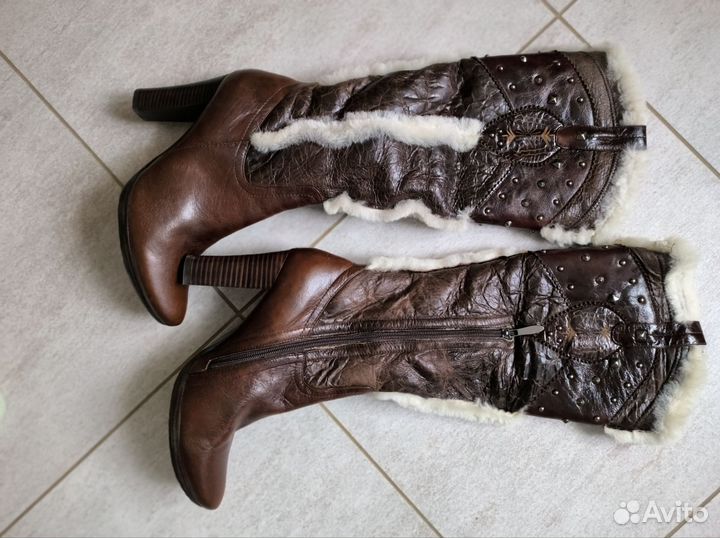 Сапоги женские натуральная кожа 39