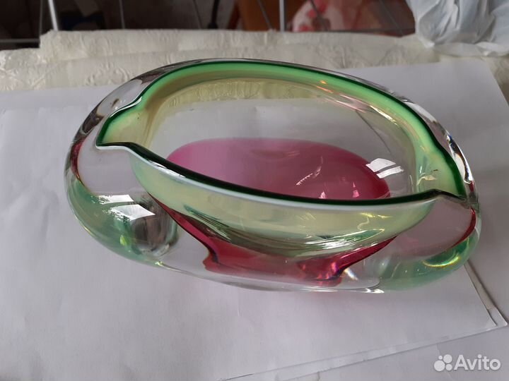 Пепельница цветное стекло Чехославакия