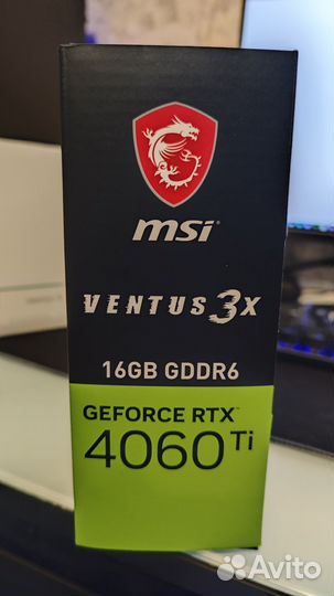 Видеокарта MSI nvidia GeForce RTX 4060 Ti ventus 3