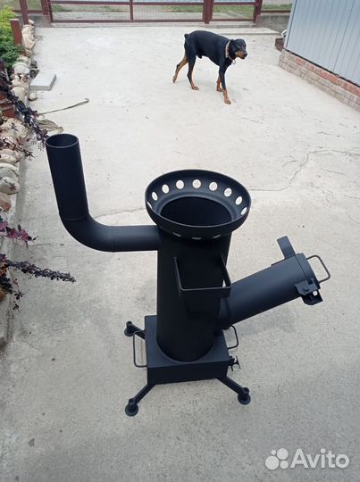 Печь для казана с трубой