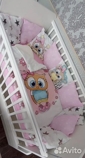 Бортики в кроватку с одеялом
