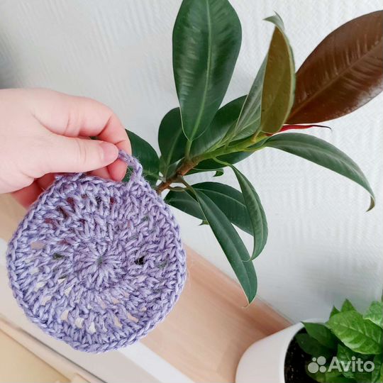 Эко-мочалка из джута для мытья посуды