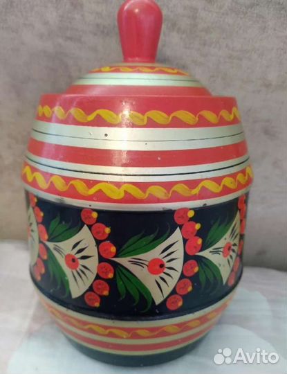 Красивый боченок для меда Хохлома СССР Винтаж