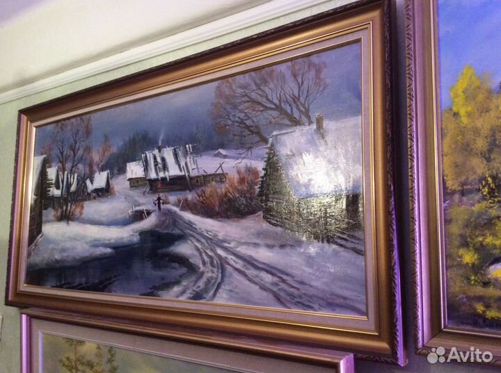 Картина Старая Деревня холст масло