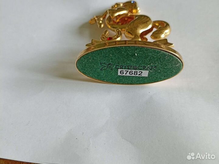 Статуэтка конь позолота, кристаллы Сваровски