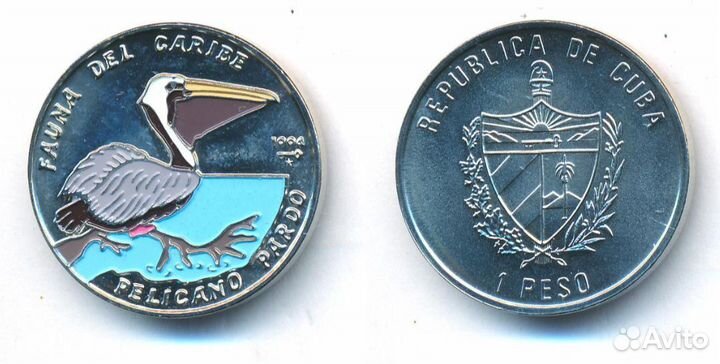 1 Песо Куба Фауна Кариб (1994г)