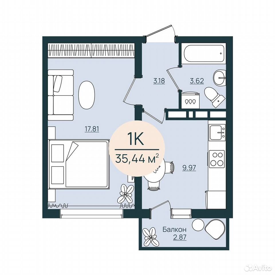 1-к. квартира, 35,4 м², 12/12 эт., Херсон