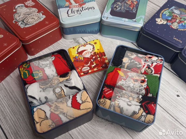 Набор тёплых новогодних носков 3 пары