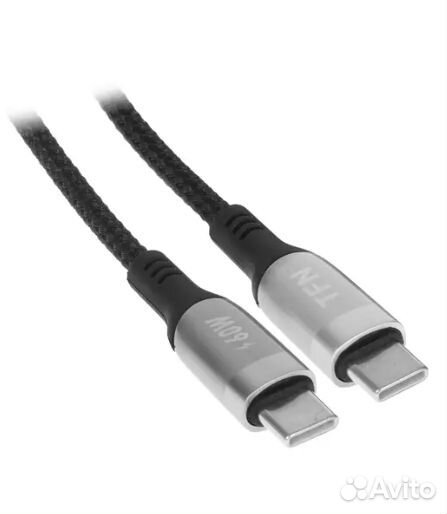 Кабель круглый TFN USB Type-C - USB Type-C серебри