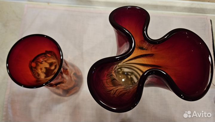 Цветные выдувные вазы СССР