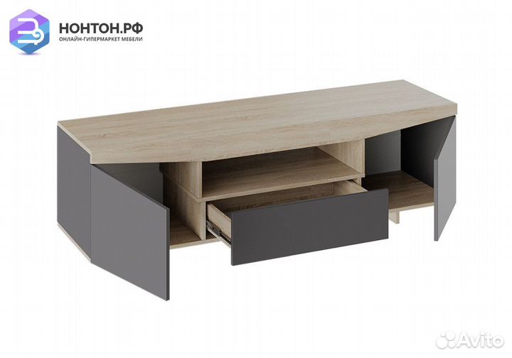 Тумба под тв тип 1 дуб сонома / графит серый