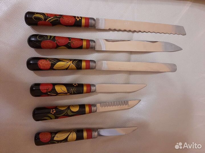 Набор ножей хохлома СССР