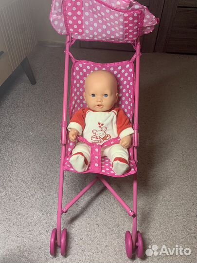 Кукла пупс в коляске