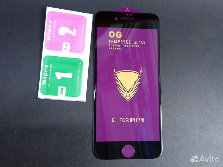 Защитное стекло на iPhone 7/8 Чёрное